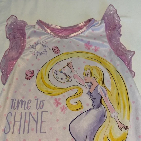 Disney Girls' Pink Princess Nightgown with Yellow & Purple Accents - Picture 3 of 7